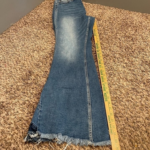 Bridge by gly high rise flare distressed raw hem bell bottom jeans - Picture 9 of 9